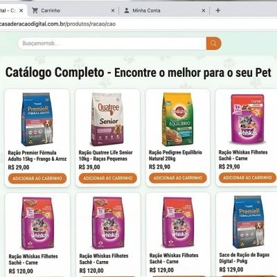 Tela loja virtual Tela loja virtual